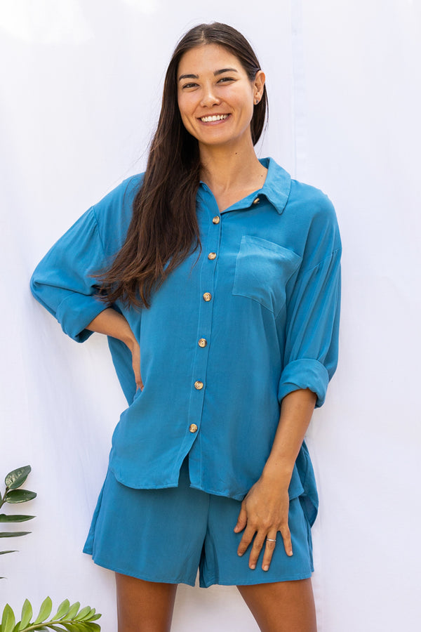 Kristin Button Down (Ocean)