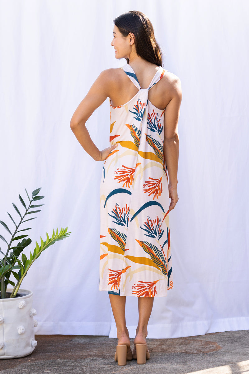 Lissa Twist-Back Midi Dress (Lehua)