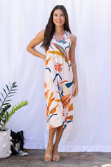 Lissa Twist-Back Midi Dress (Lehua) - M
