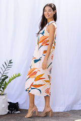 Lissa Twist-Back Midi Dress (Lehua) - M