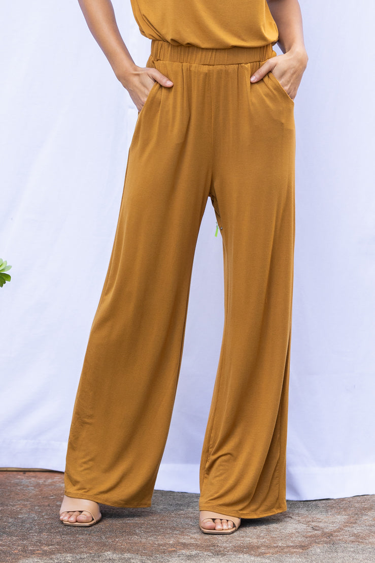 Parker High-Waisted Pant (Cognac) - M