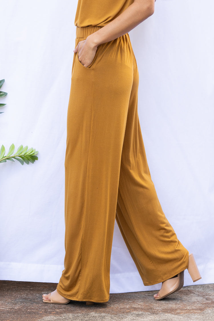 Parker High-Waisted Pant (Cognac) - M