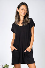 Dawn V-Neck Dress (Black)