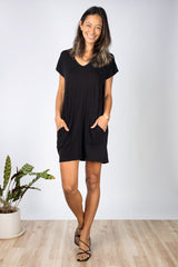 Dawn V-Neck Dress (Black)