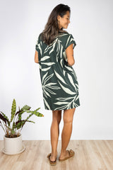 Dawn V-Neck Dress (Maile Forest) - M