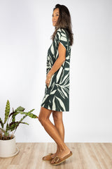 Dawn V-Neck Dress (Maile Forest) - M