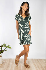 Dawn V-Neck Dress (Maile Forest) - M