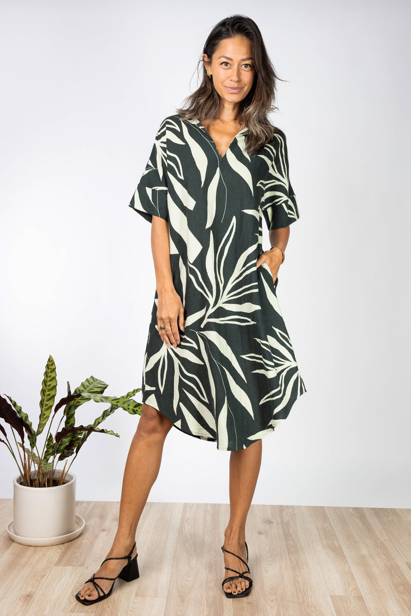 Jasper Kaftan Dress (Maile Forest)