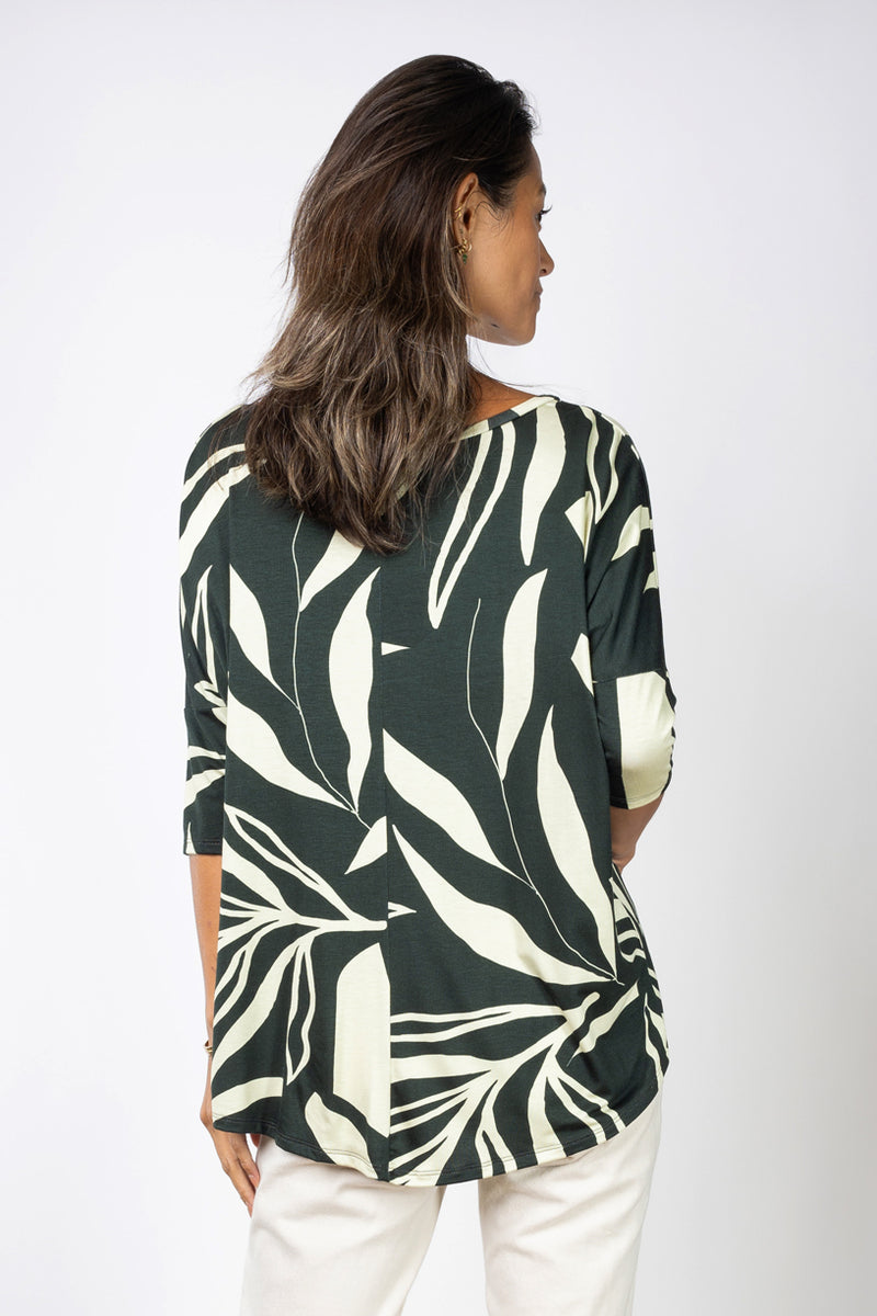 Julie 3/4 Sleeve Top (Maile Forest)