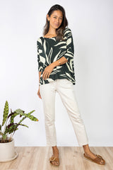 Julie 3/4 Sleeve Top (Maile Forest)