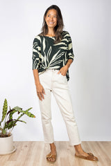 Julie 3/4 Sleeve Top (Maile Forest)
