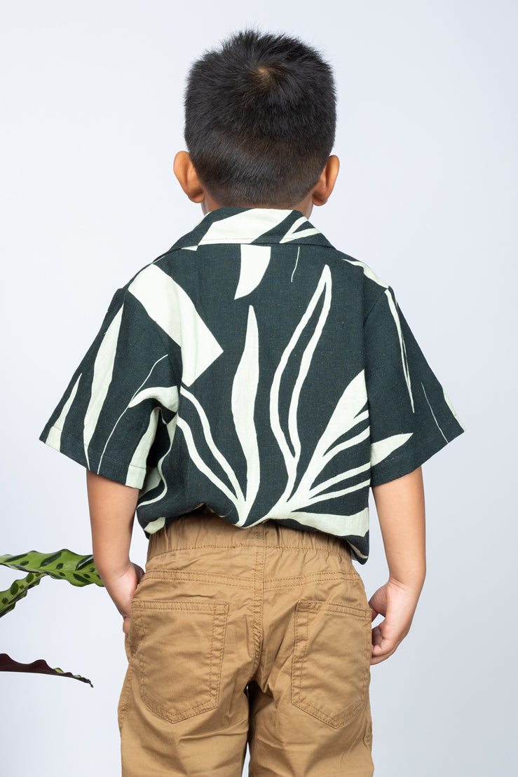 Mini Ronnie Aloha Shirt (Maile Forest)