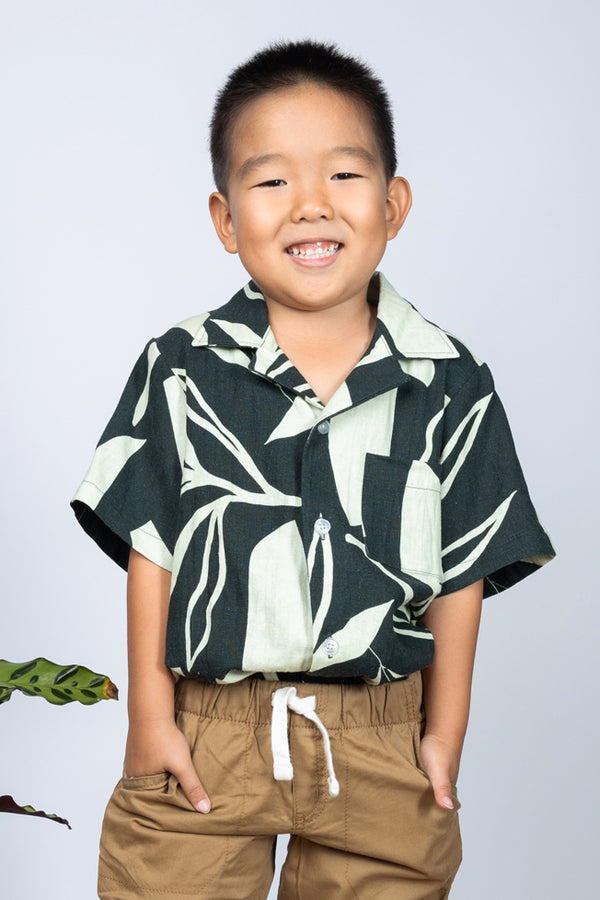 Mini Ronnie Aloha Shirt (Maile Forest)