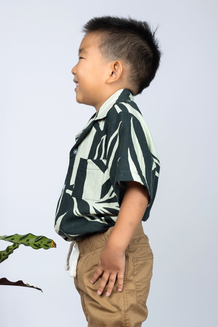 Mini Ronnie Aloha Shirt (Maile Forest)
