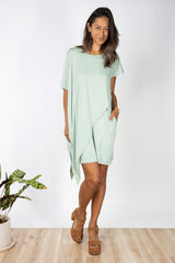 Sienna Asymmetrical Dress (Seafoam) - S