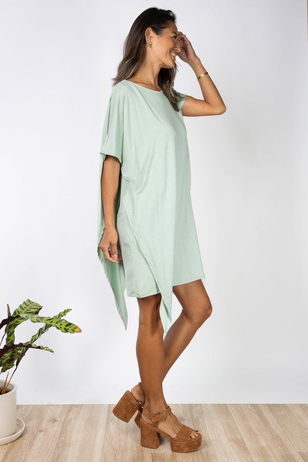 Sienna Asymmetrical Dress (Seafoam)