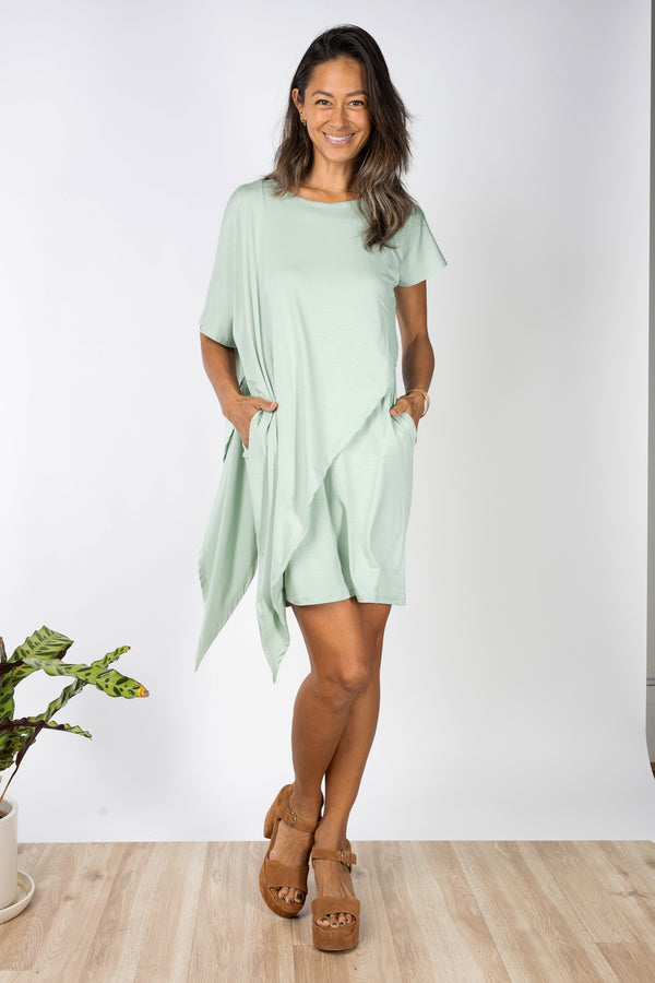 Sienna Asymmetrical Dress (Seafoam)