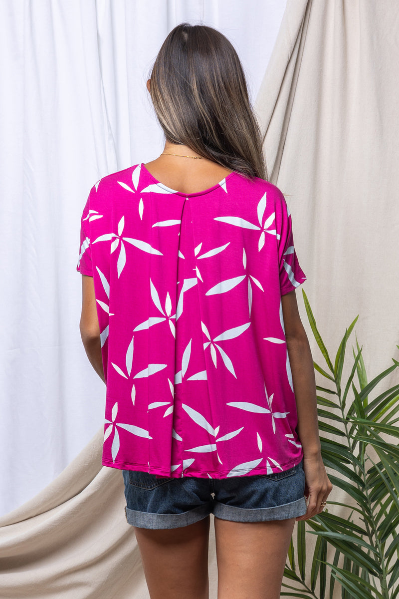 Alisa Box Pleat Top (Radiant Petals)