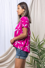 Alisa Box Pleat Top (Radiant Petals) - S