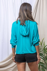 Bella Hoodie (Turquoise) - S
