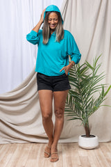 Bella Hoodie (Turquoise) - S