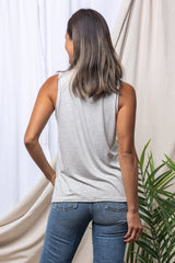 Chris Tank Top (Lt Grey Baby Stripe) - S