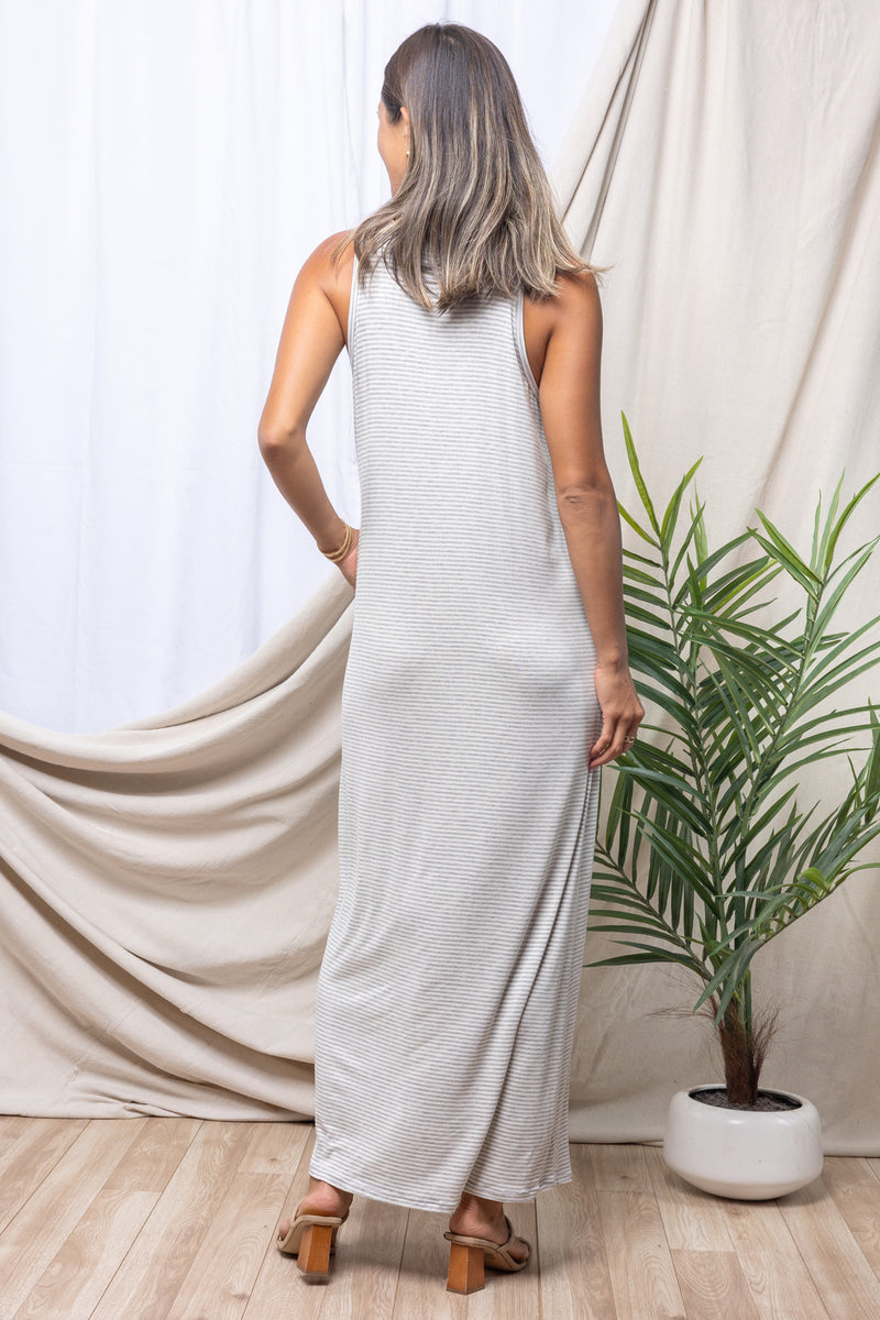 Michael Maxi (Lt Grey Baby Stripe)