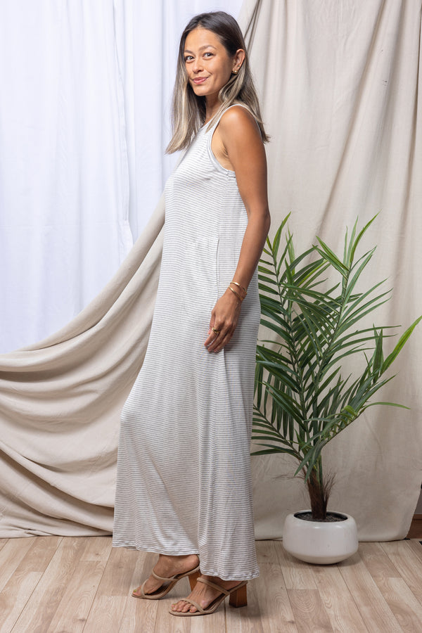 Michael Maxi (Lt Grey Baby Stripe)