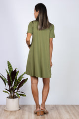Harper Paneled Dress (Moss)