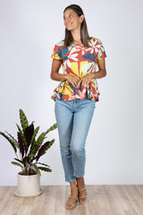 Jojo Peplum Top (Naupaka) - S