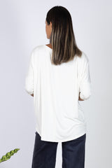 Julie 3/4 Sleeve Top (Ivory) - S