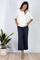 Julie 3/4 Sleeve Top (Ivory) - S