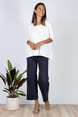 Julie 3/4 Sleeve Top (Ivory) - S