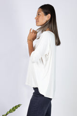 Julie 3/4 Sleeve Top (Ivory) - S