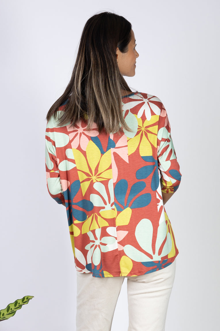 Julie 3/4 Sleeve Top (Naupaka)