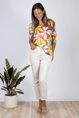 Julie 3/4 Sleeve Top (Naupaka)