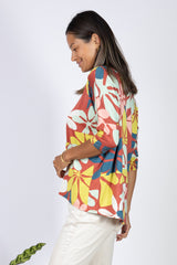 Julie 3/4 Sleeve Top (Naupaka) - M
