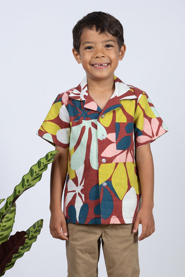 Mini Ronnie Aloha Shirt (Naupaka)