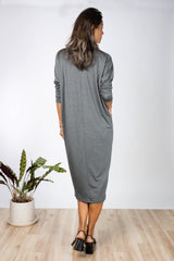 Lynette Midi Dress (Charcoal) - XS