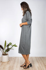 Lynette Midi Dress (Charcoal) - XS