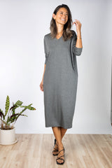 Lynette Midi Dress (Charcoal) - XS