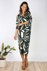 Lynette Midi Dress (Maile Forest) - S