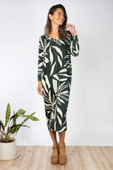 Lynette Midi Dress (Maile Forest) - S