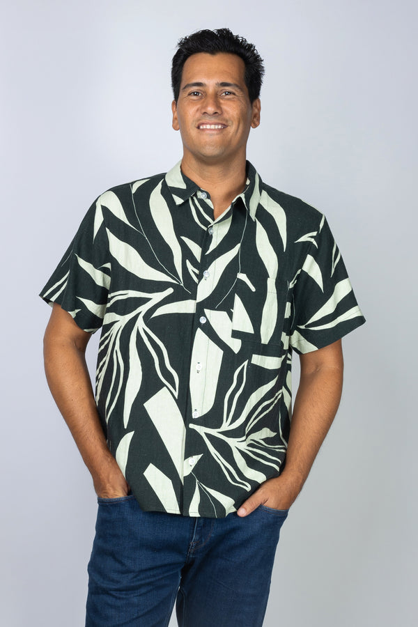 Ronnie Men's Aloha Shirt (Maile Forest)