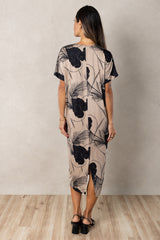 Connor V-Neck Midi Dress (Midnight Kalo)