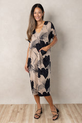 Connor V-Neck Midi Dress (Midnight Kalo)