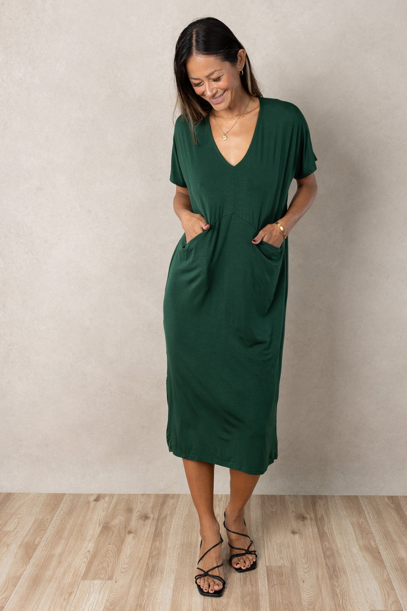 ivy midi dress Connor V-Neck Midi Dress (Ivy) – Ten Tomorrow