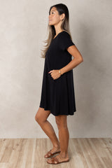 Harper Paneled Dress (Black)