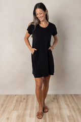Harper Paneled Dress (Black)