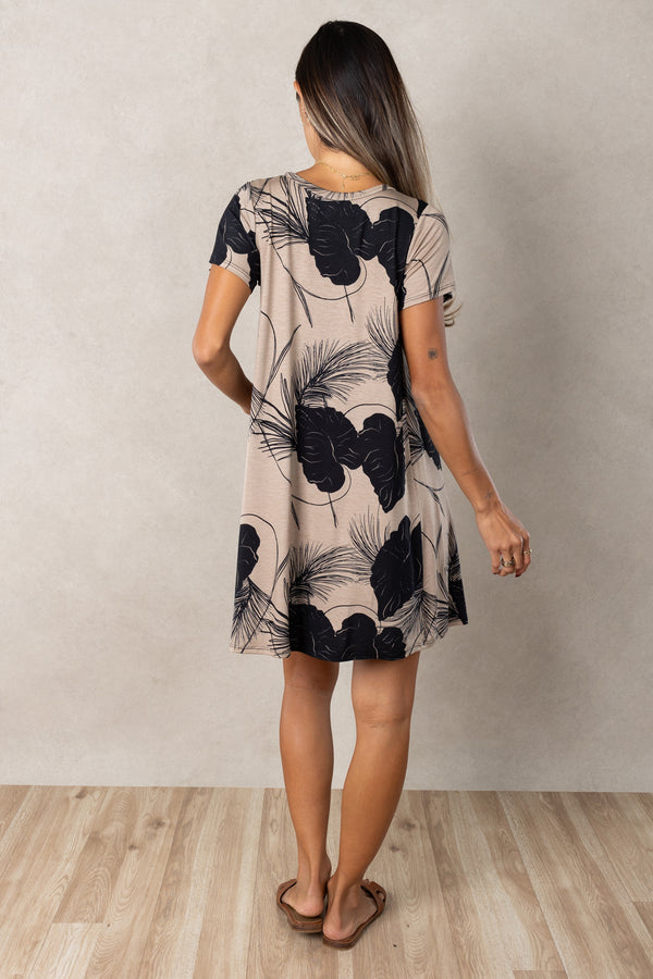 Harper Paneled Dress (Midnight Kalo)